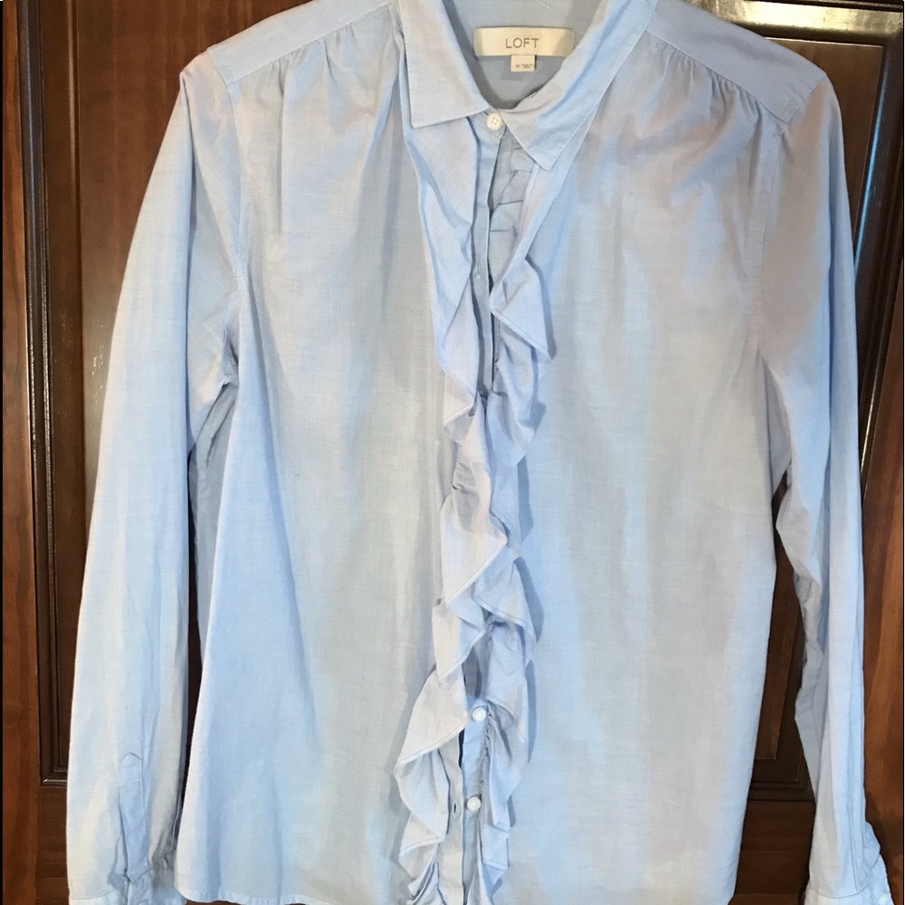 Ruffled Button Down Shirt